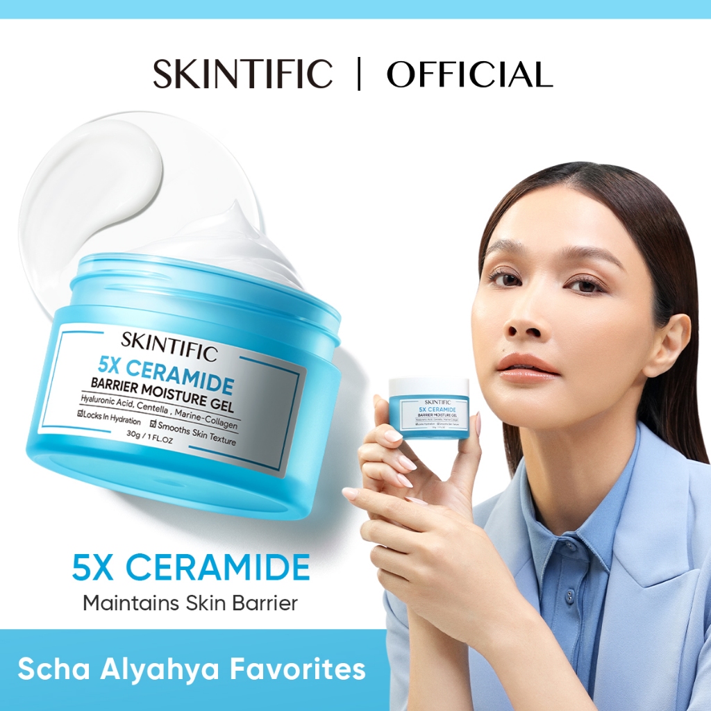 [Scha Alyahya's Pick] SKINTIFIC 5X Ceramide Skin Barrier Repair Moisturize Gel Moisturizer Cream Day Night Cream 30g